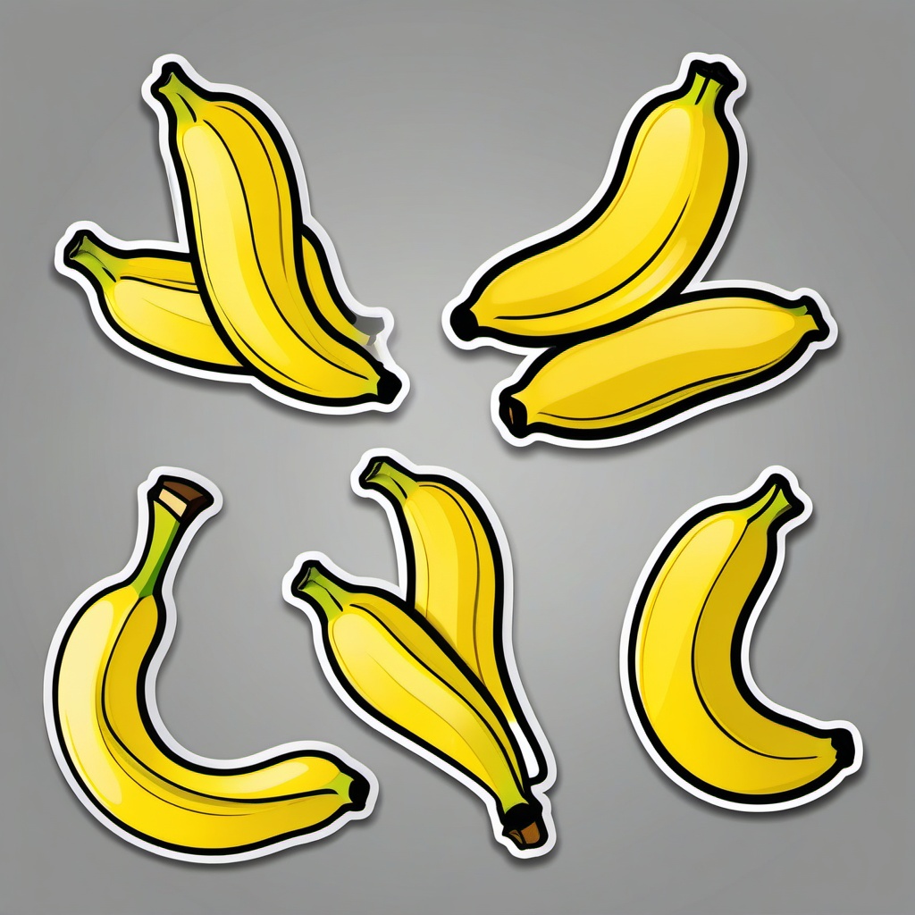 Banana sticker, Yellow , sticker vector art, minimalist design