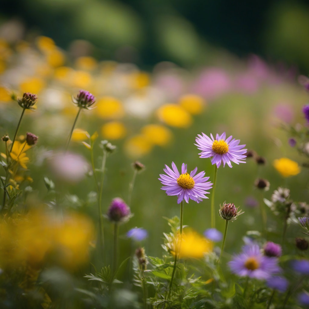 Countryside Wildflower Haven - Embrace the charm of a wildflower haven in the countryside. ultra realistic, professional photography, bokeh, natural lighting, canon lens, shot on dslr 64 megapixels sharp focus