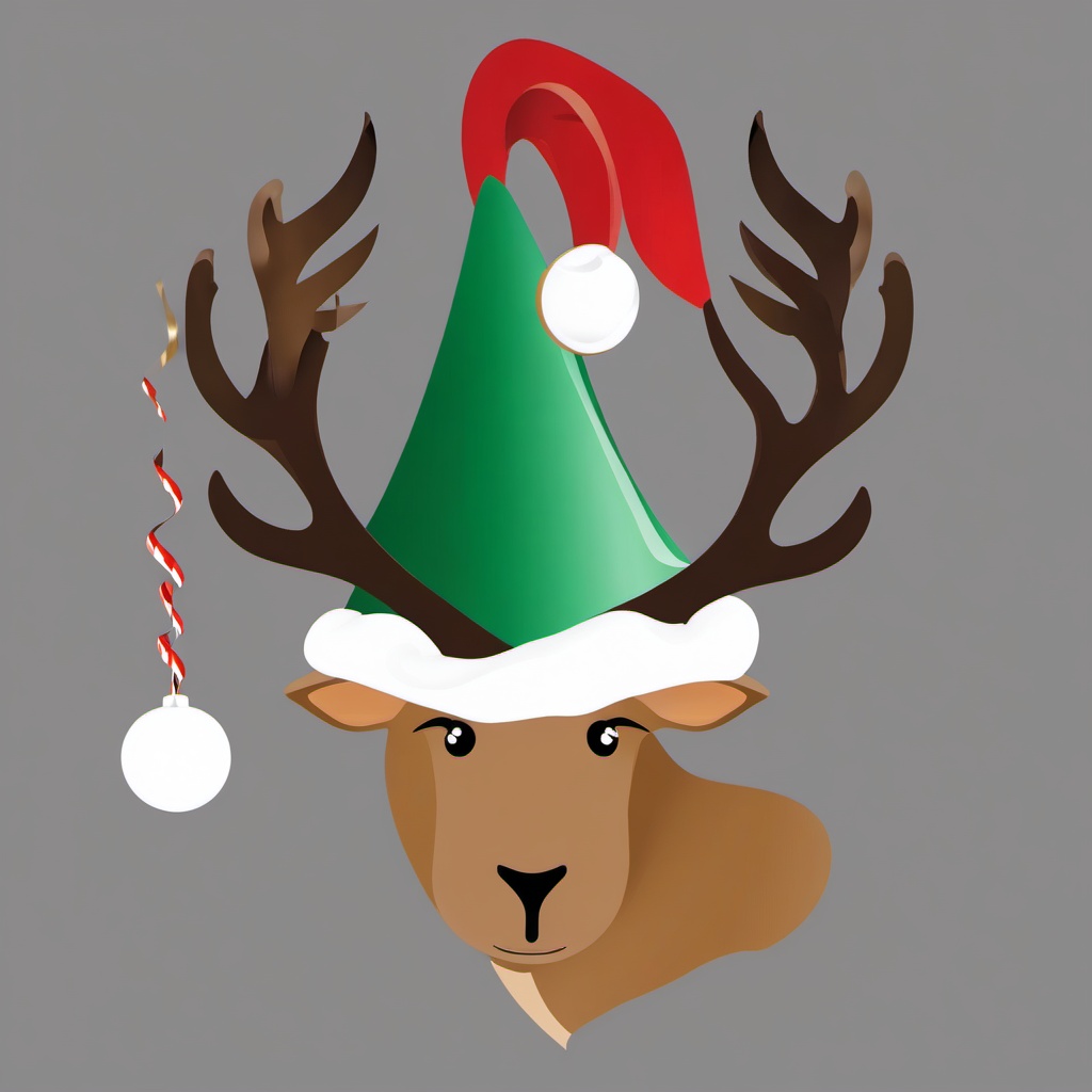 Christmas Hat PNG clipart - reindeer antlers with a hat  