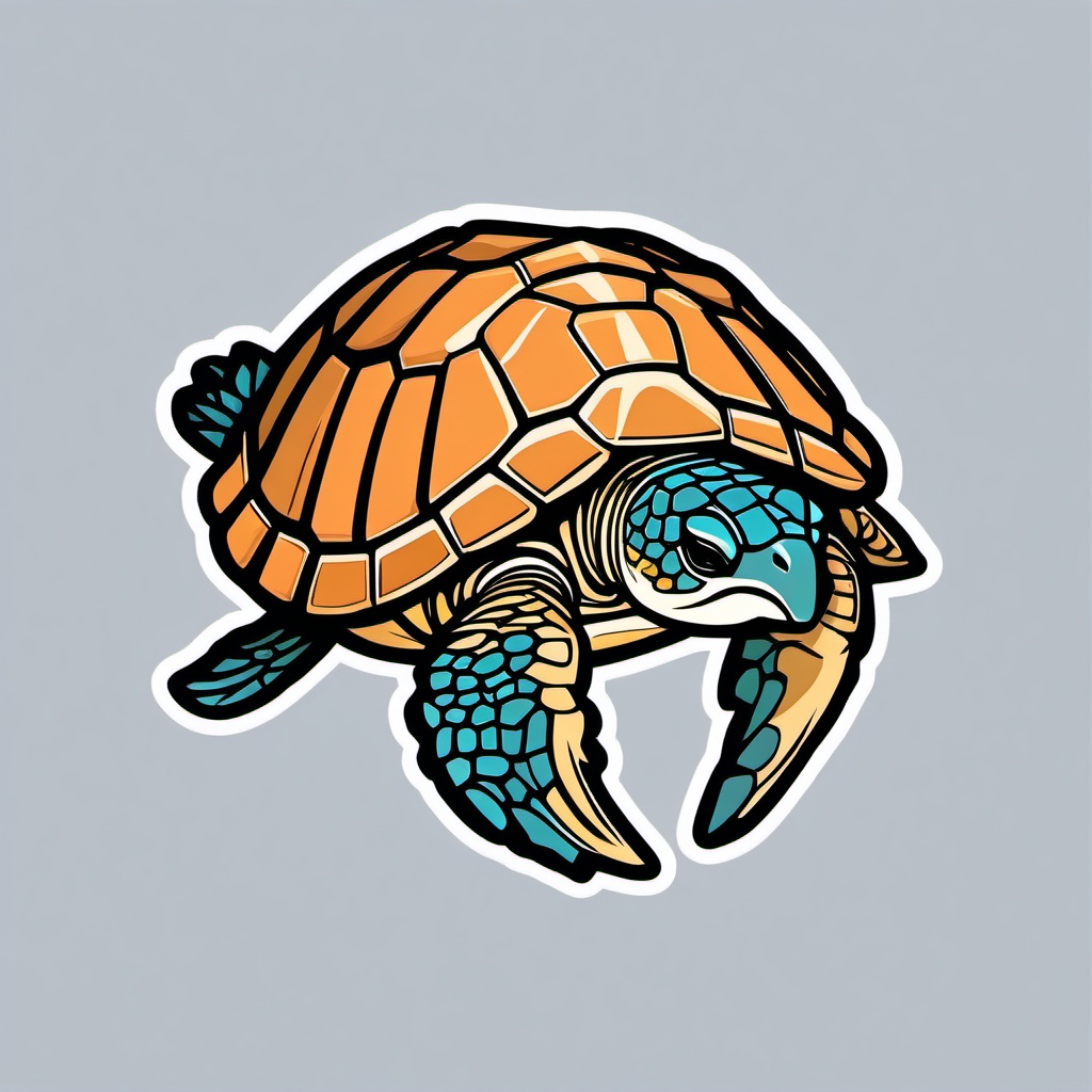 Pristine Coral Reef and Sea Turtle Emoji Sticker - Oceanic harmony with ancient mariner, , sticker vector art, minimalist design