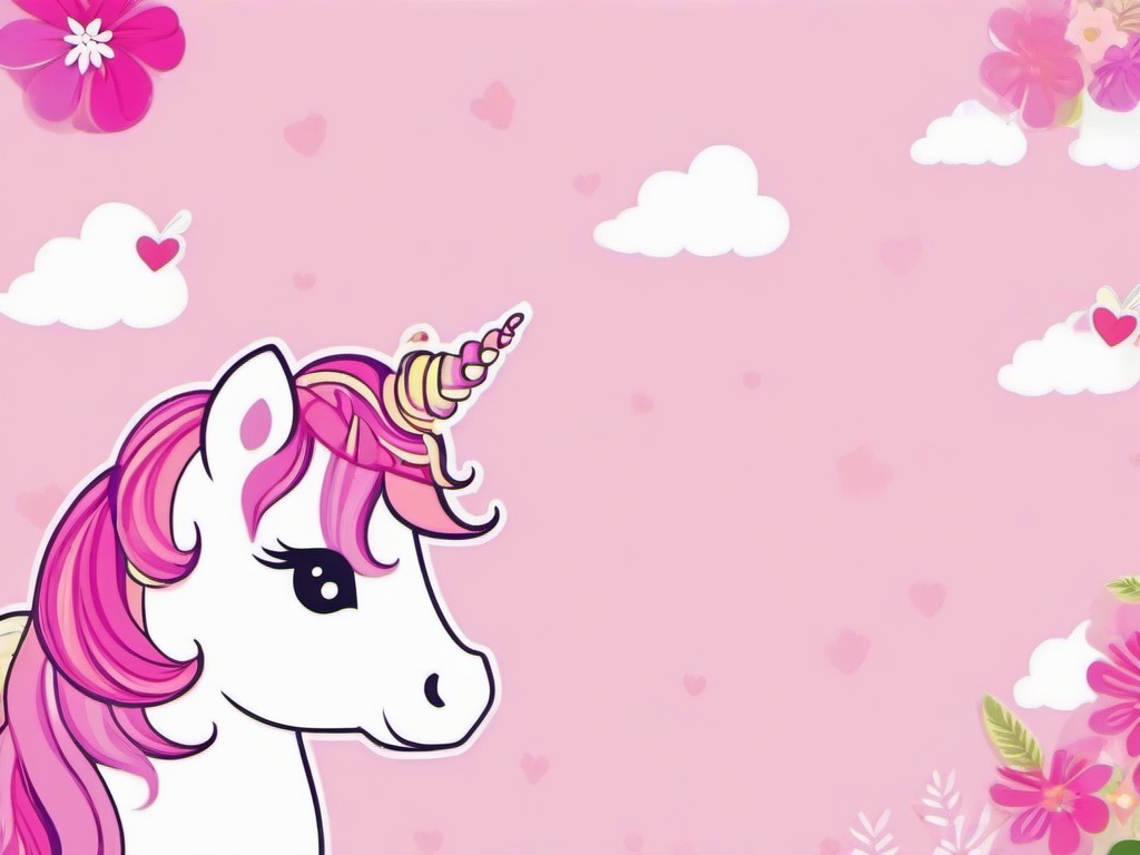 cute pink unicorn wallpaper  ,desktop background wallpaper