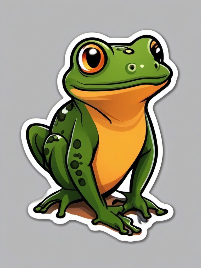 Newt cartoon - small, aquatic amphibian  cartoon sticker style