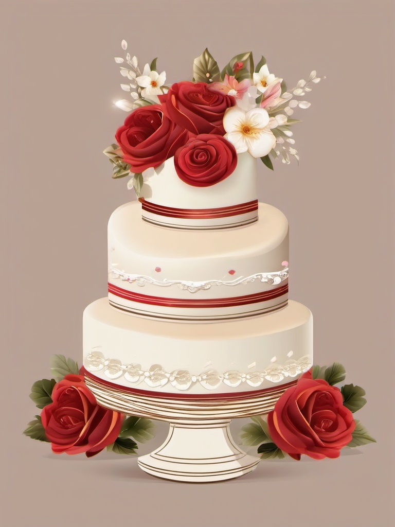 Wedding clipart - wedding cake with decorations  