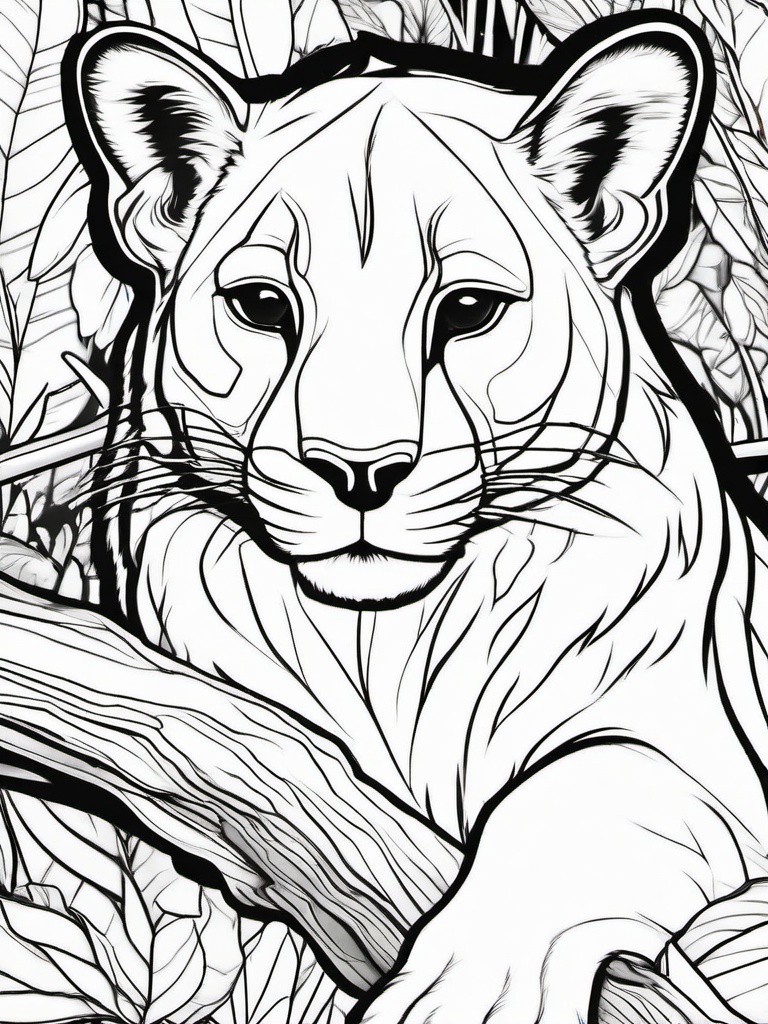 Fossa Coloring Pages - Madagascar's Top Predator  black outline printable coloring page