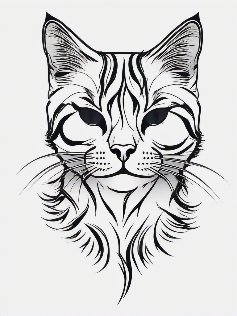 Cat Scratches Tattoo - Tattoo featuring realistic or stylized cat scratches.  minimal color tattoo, white background