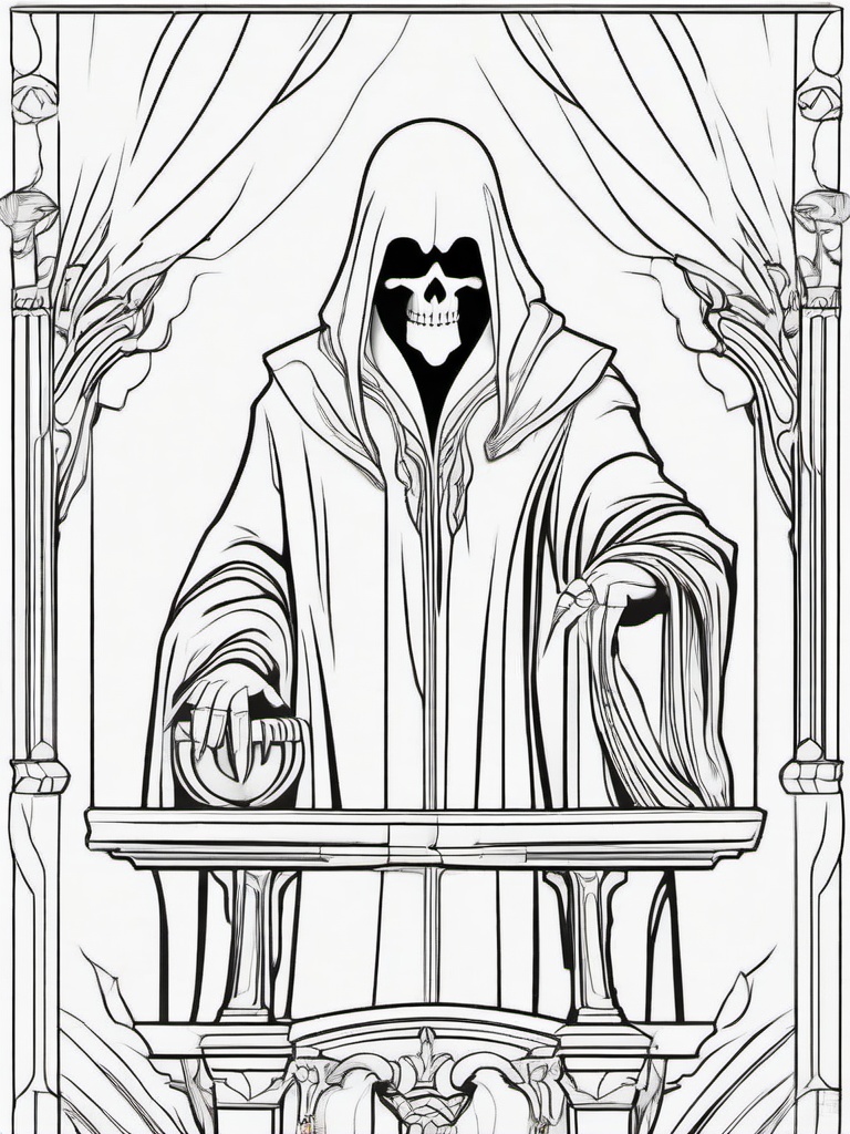 Phantom Coloring Pages - Shadowy Figure of Eerie Origin  minimal black outline printable sheet, coloring page