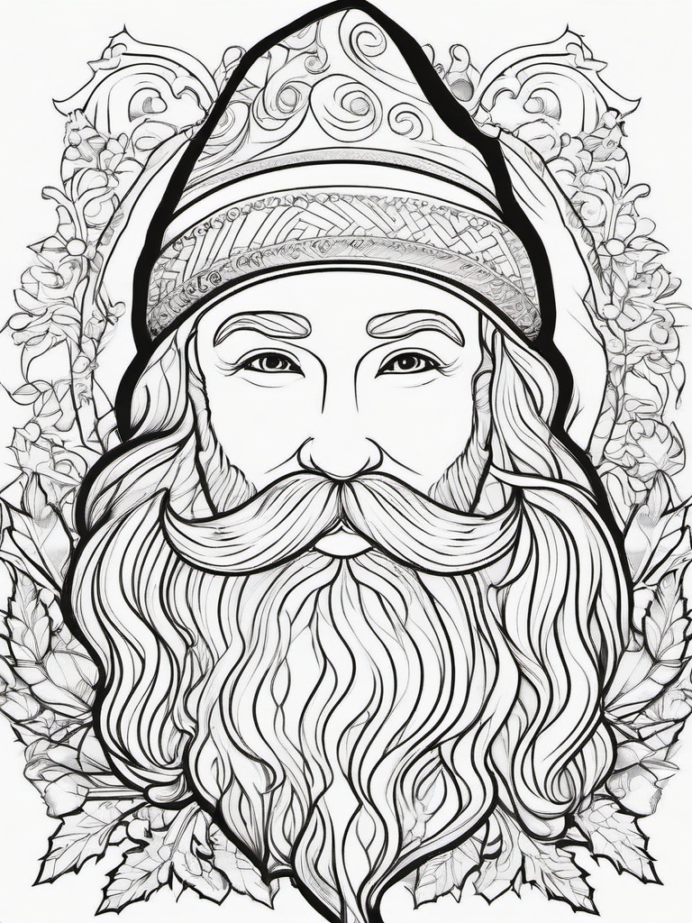 Santa Claus Hat Coloring Page  outling,coloring pages,black and whit