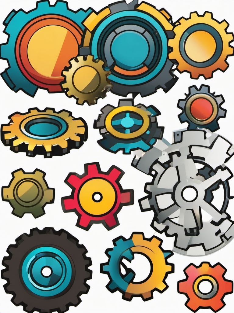 Settings gear clipart - Gear icon for app settings and configurations,  color clipart, vector art