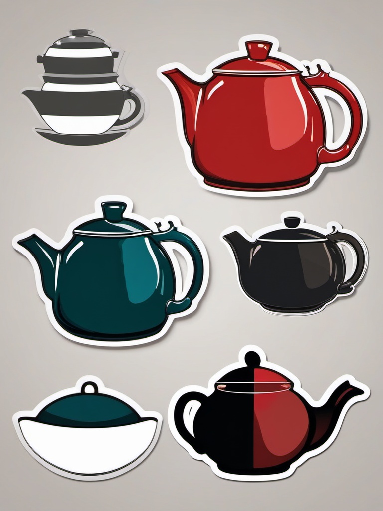 Teapot Sticker - Elegant teapot design, ,vector color sticker art,minimal