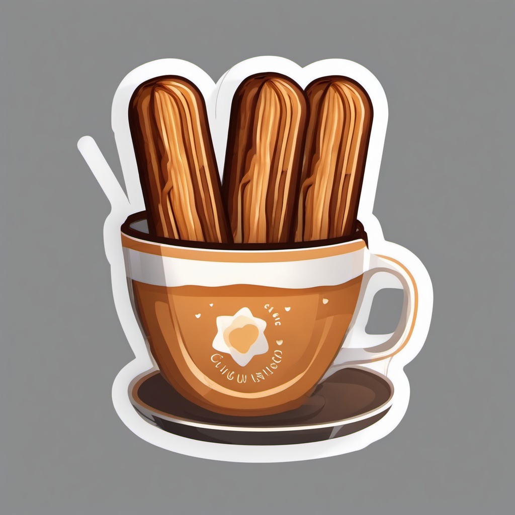 Churro Sticker - Treat yourself to the crispy and cinnamon-sugar goodness of a churro, , sticker vector art, minimalist design