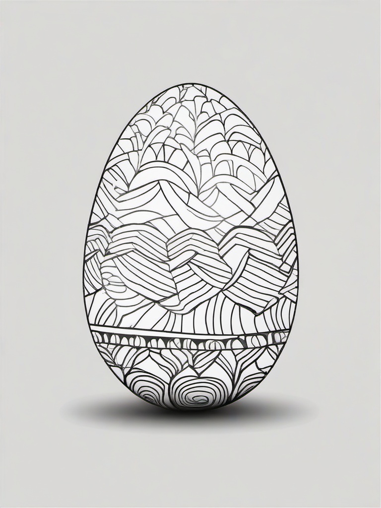 Easter Egg with Watercolor Style Coloring Pages - Soft Watercolor Effect on Eggs  minimal black outline printable sheet, coloring page