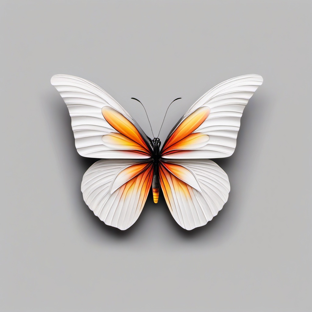 3d butterfly tattoo ideas  simple color tattoo,white background,minimal