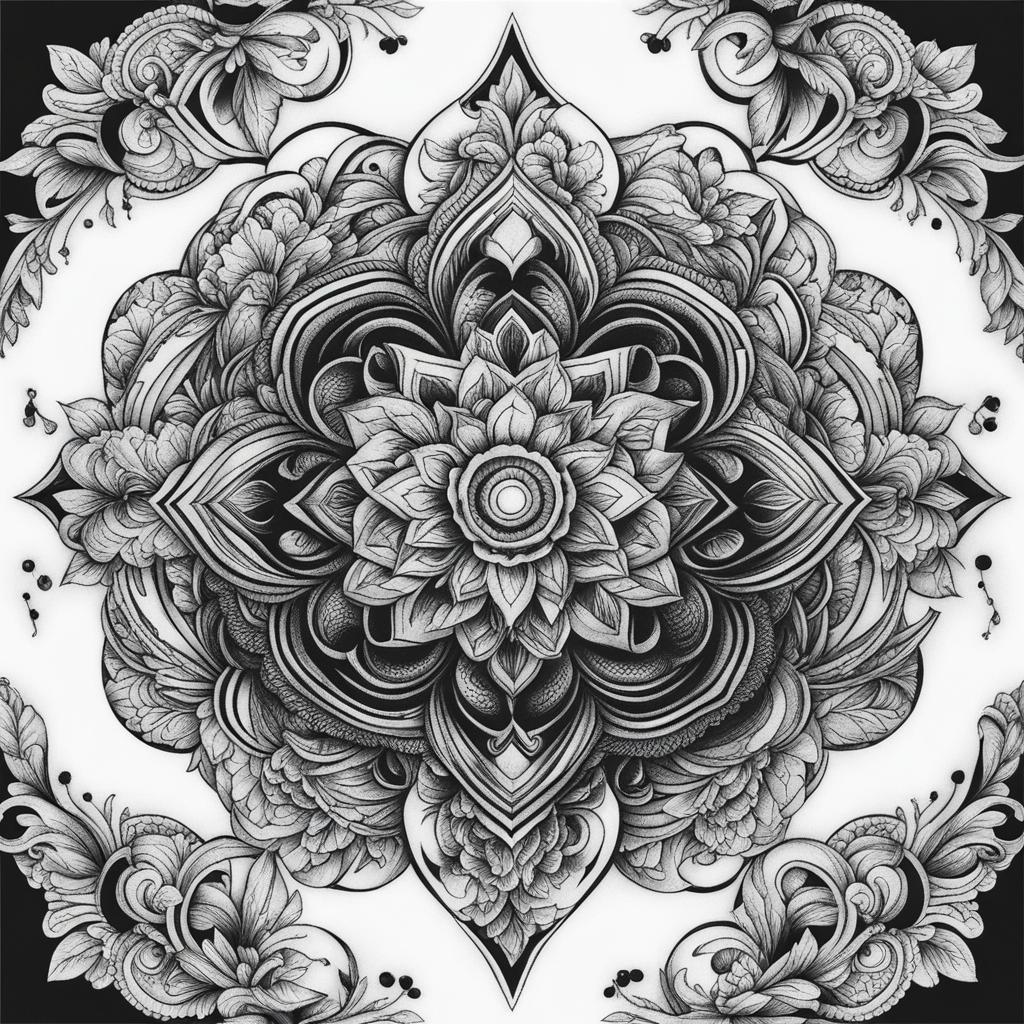 elbow tattoo black and white design 