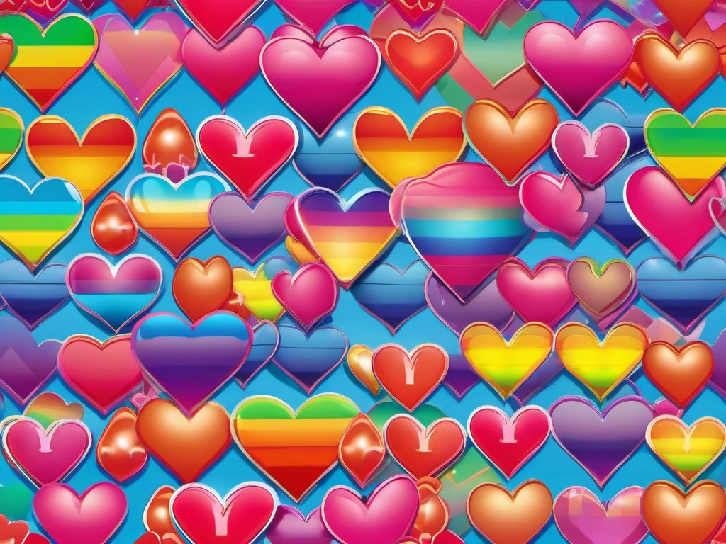 Rainbow Heart Backgrounds  