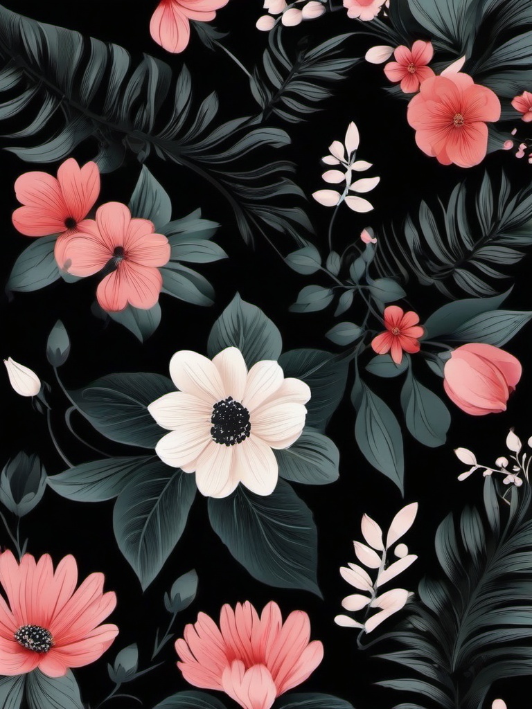 Floral Background Black  ,mobile iphone background wallpaper