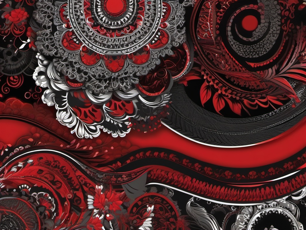 Red and Black Wallpaper - Striking Red and Black Contrast  intricate patterns, splash art, wallpaper art