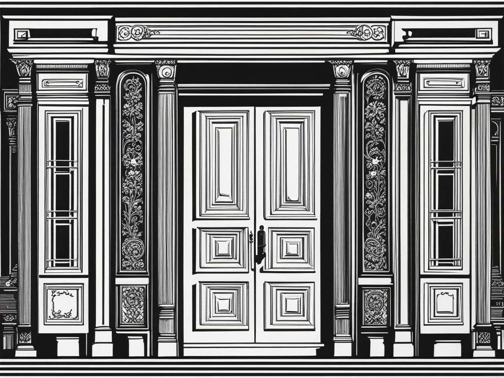 door clipart black and white 