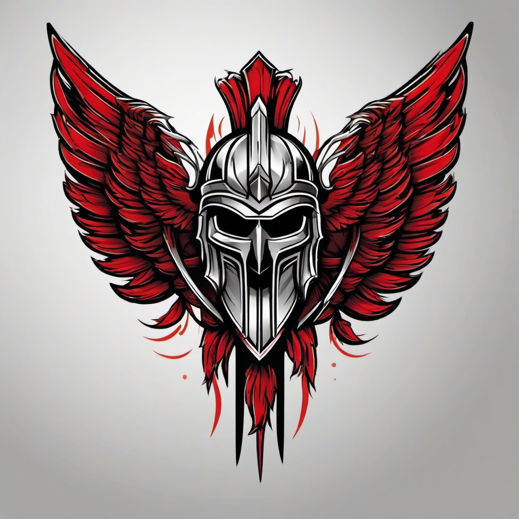 spartan wings tattoo  simple vector color tattoo