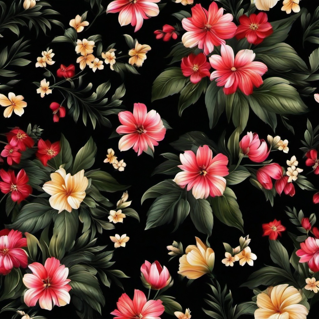 Flower Background Wallpaper - flowers on a black background  