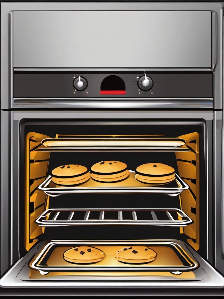 Cooking clipart - baking cookies in the oven  vector clipart