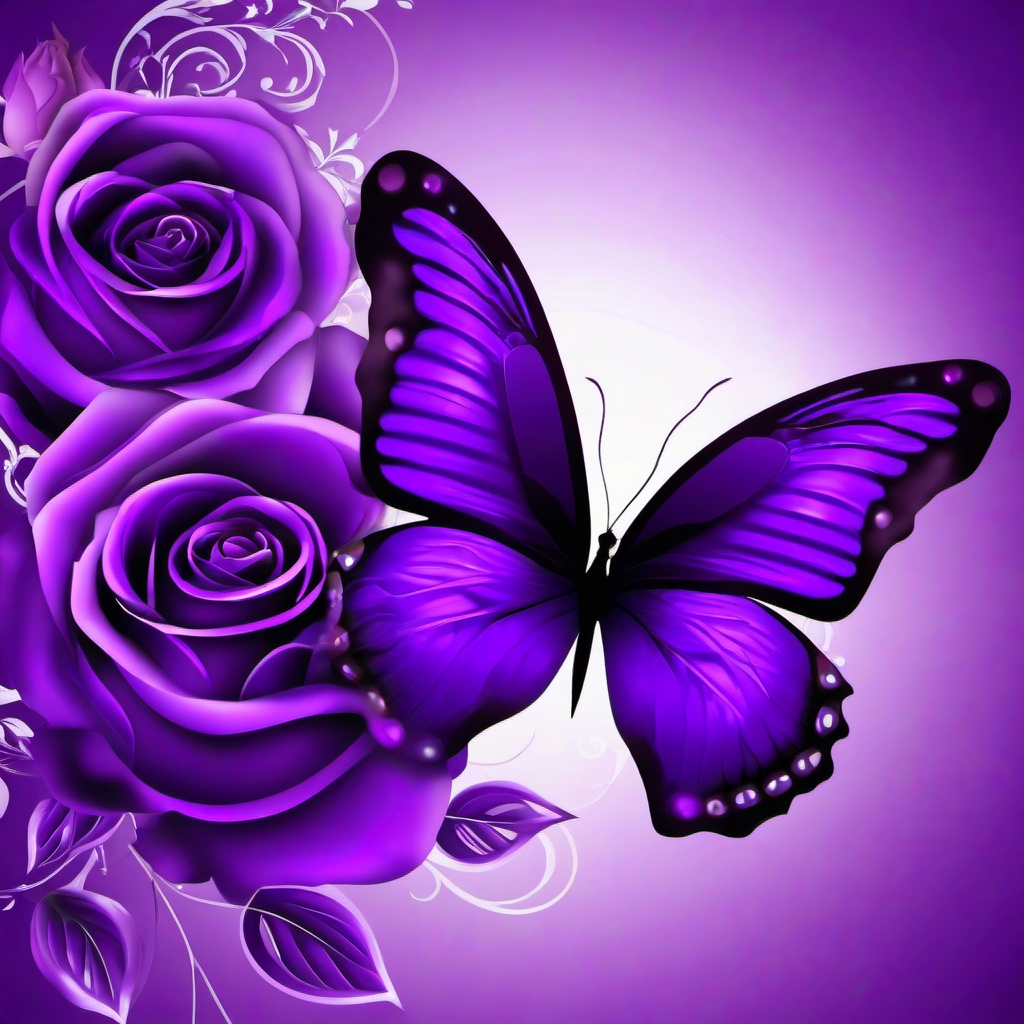 Purple Background Wallpaper - butterfly purple rose wallpaper  