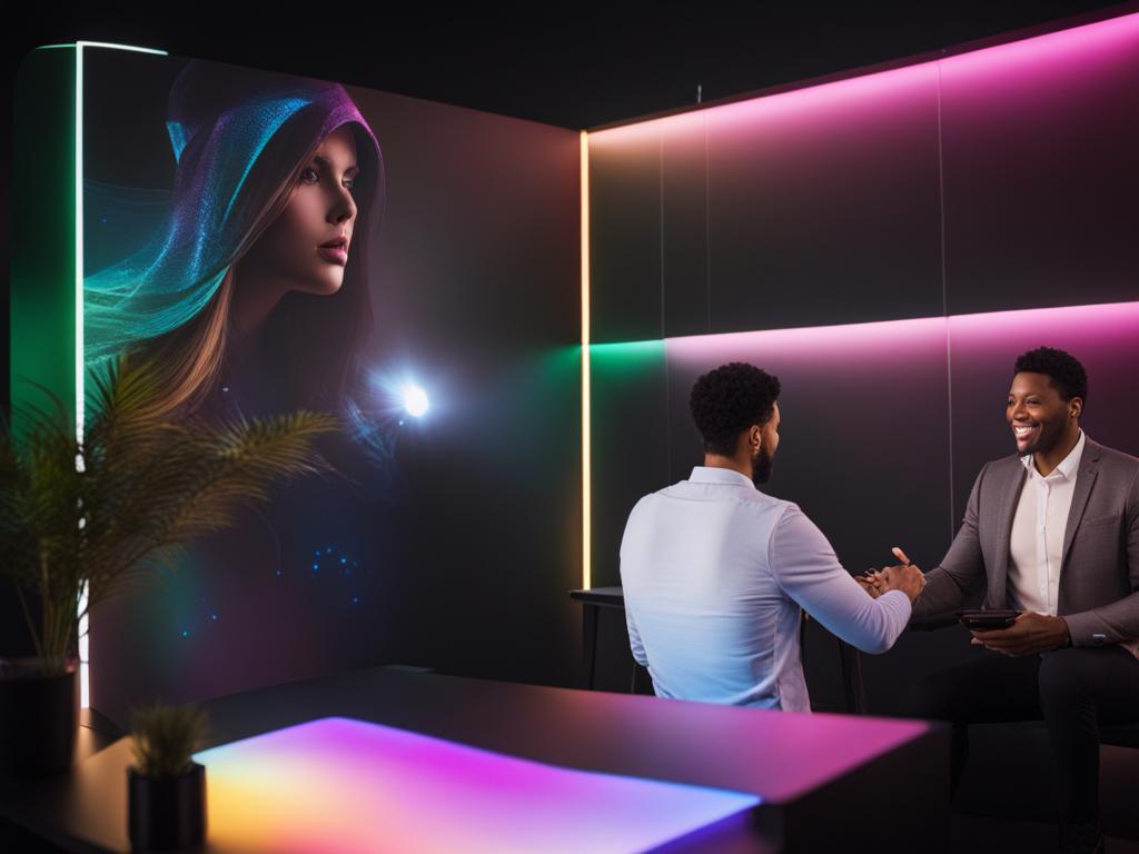 personalized holographic tutors, educating individuals with interactive, lifelike lessons. 