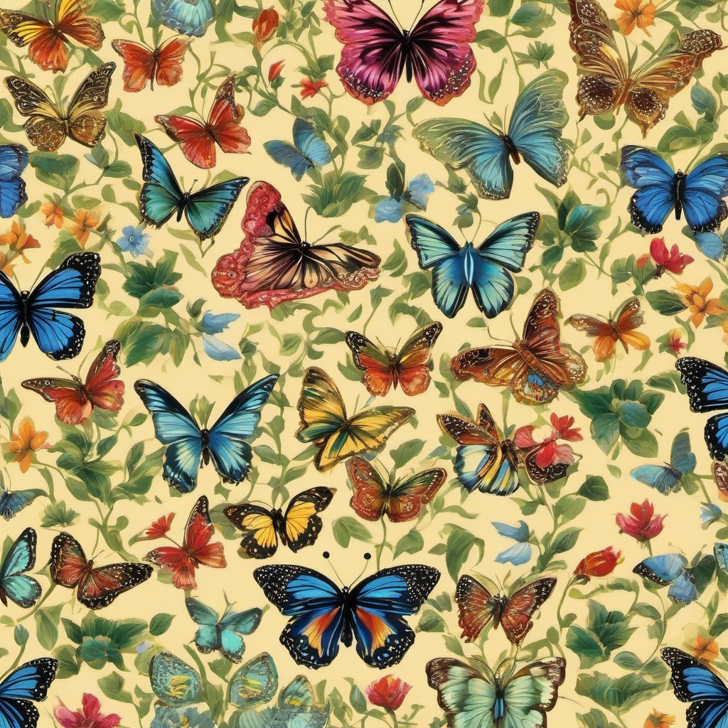 Butterfly Backgrounds - Butterfly Garden Delight  wallpaper style, intricate details, patterns, splash art, light colors