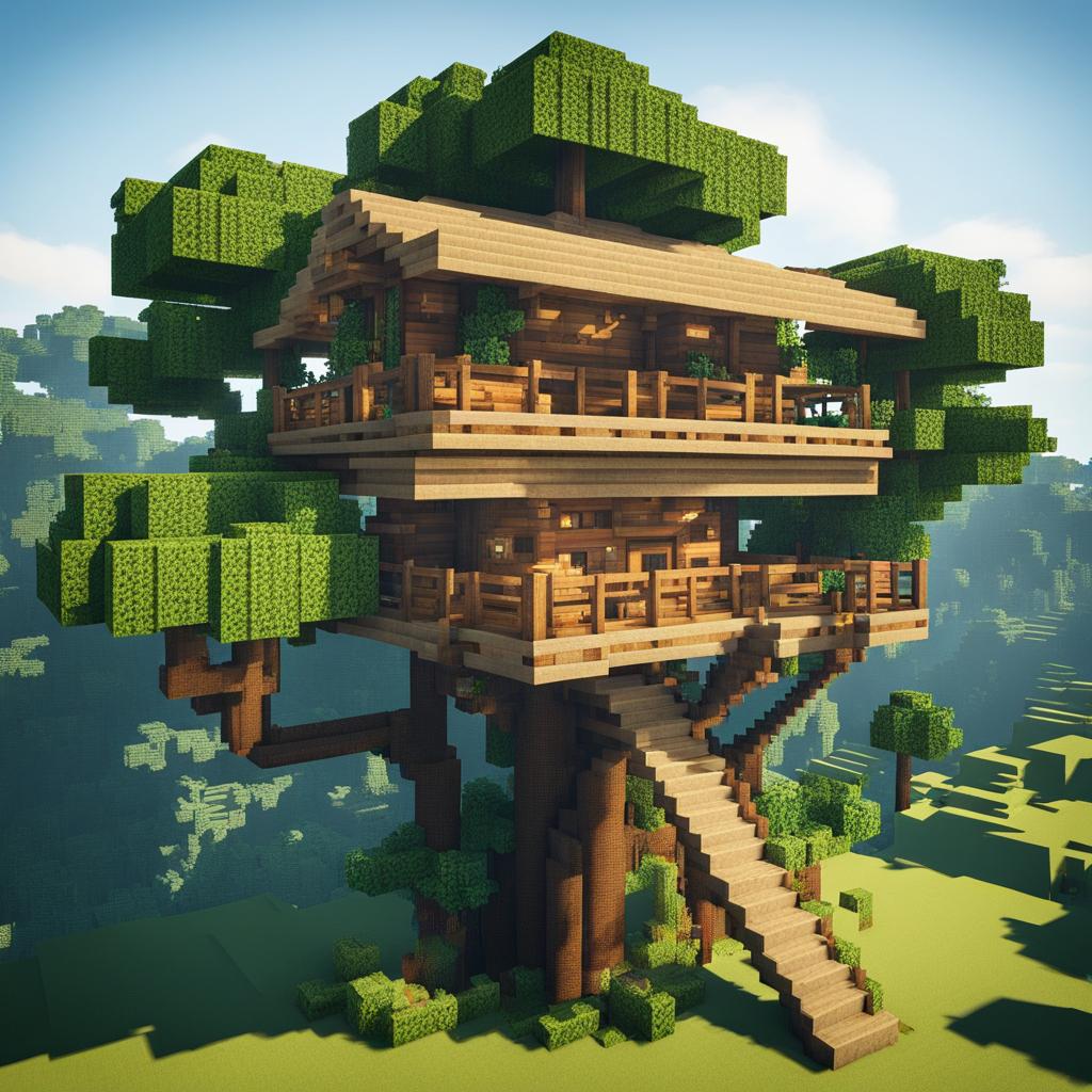 jungle treehouse hidden in the canopy - minecraft house design ideas minecraft block style