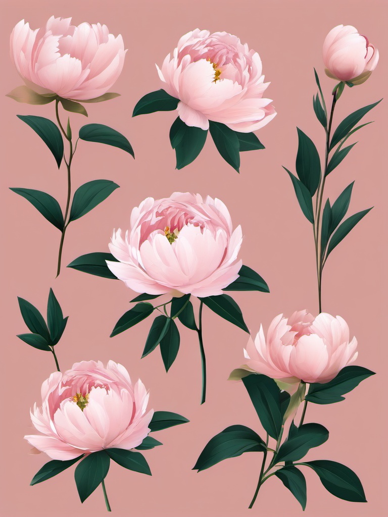 flower clipart - peony  ,simple,minimal