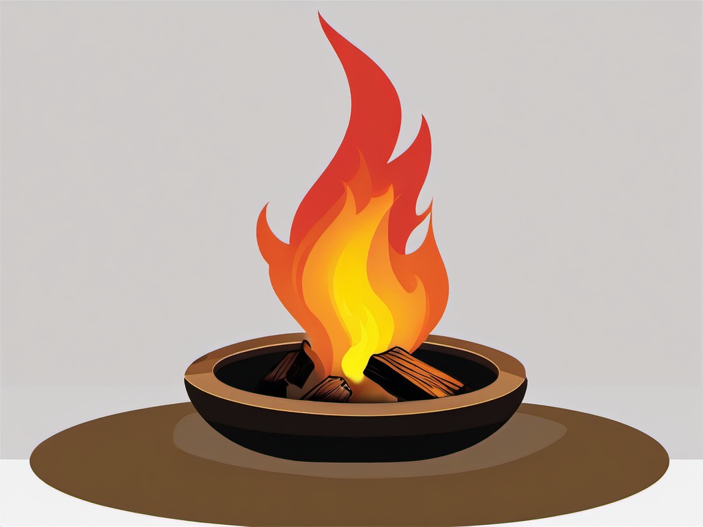 Flame clipart - flames in a fire pit  vector clipart