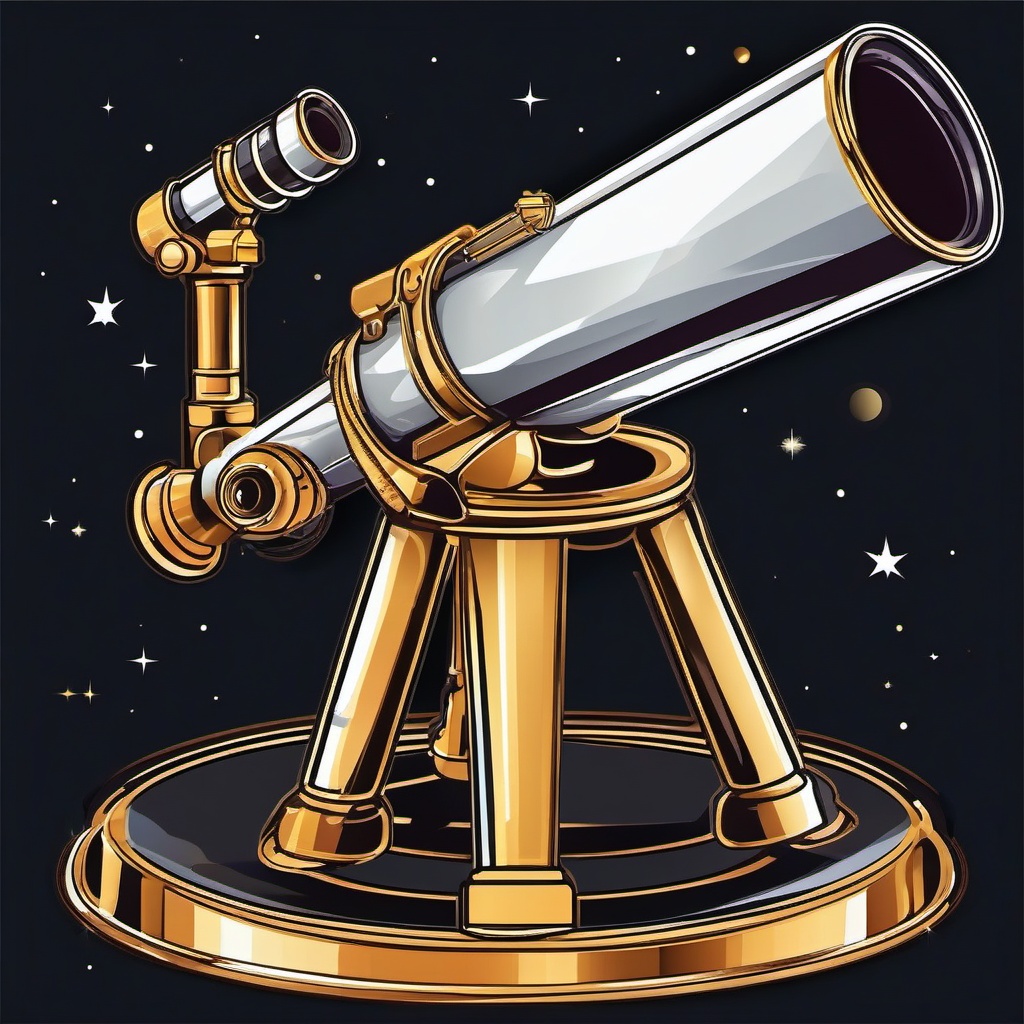 Telescope clipart - Optical instrument for observing distant objects in space, ,color clipart vector style