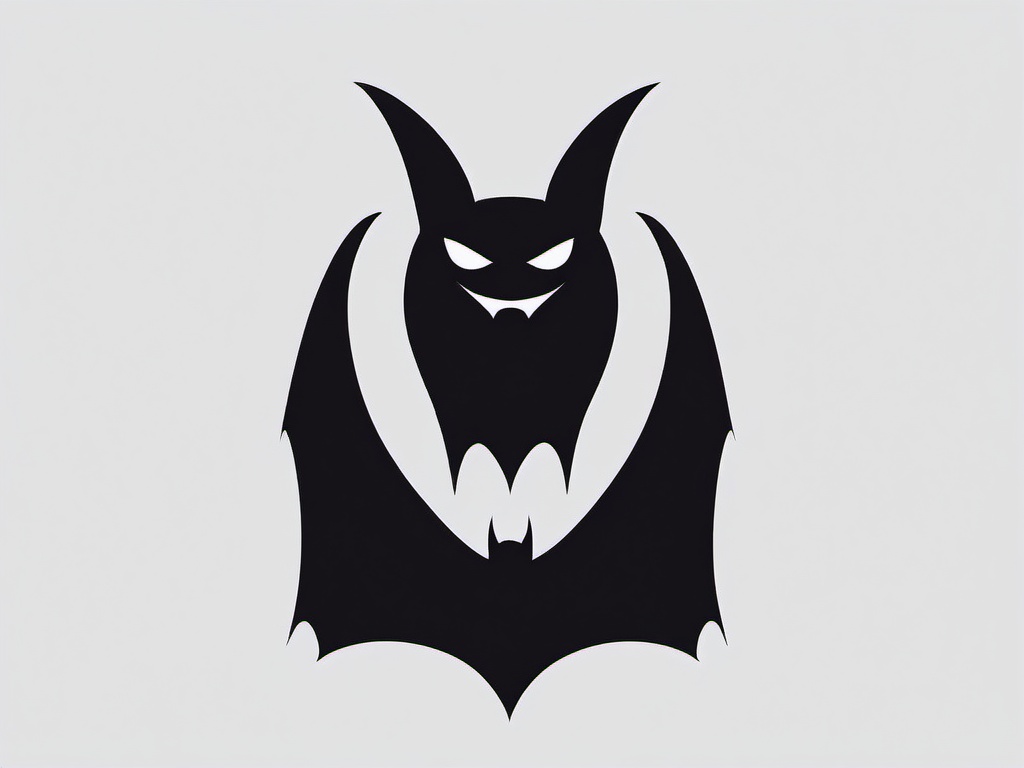 Bat cartoon  minimal, white background