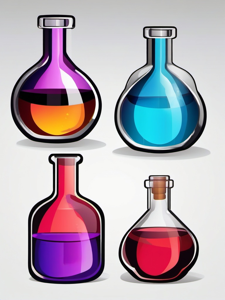 Lab Flask clipart - Glass container used for chemical reactions, ,color clipart vector style