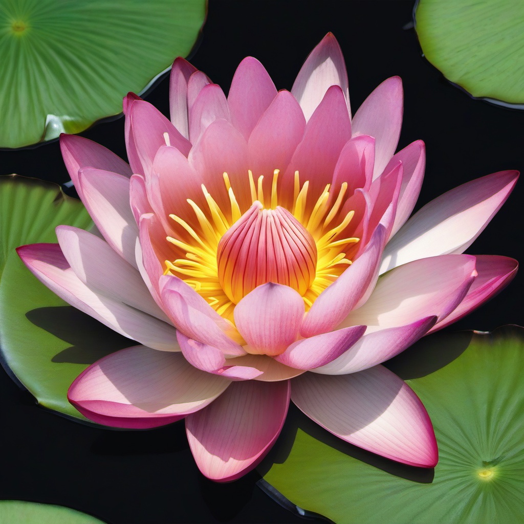 July Water Lily Tattoo-Celebrating the purity and enlightenment of July with a water lily tattoo, symbolizing positivity, love, and the beauty of life.  simple vector color tattoo