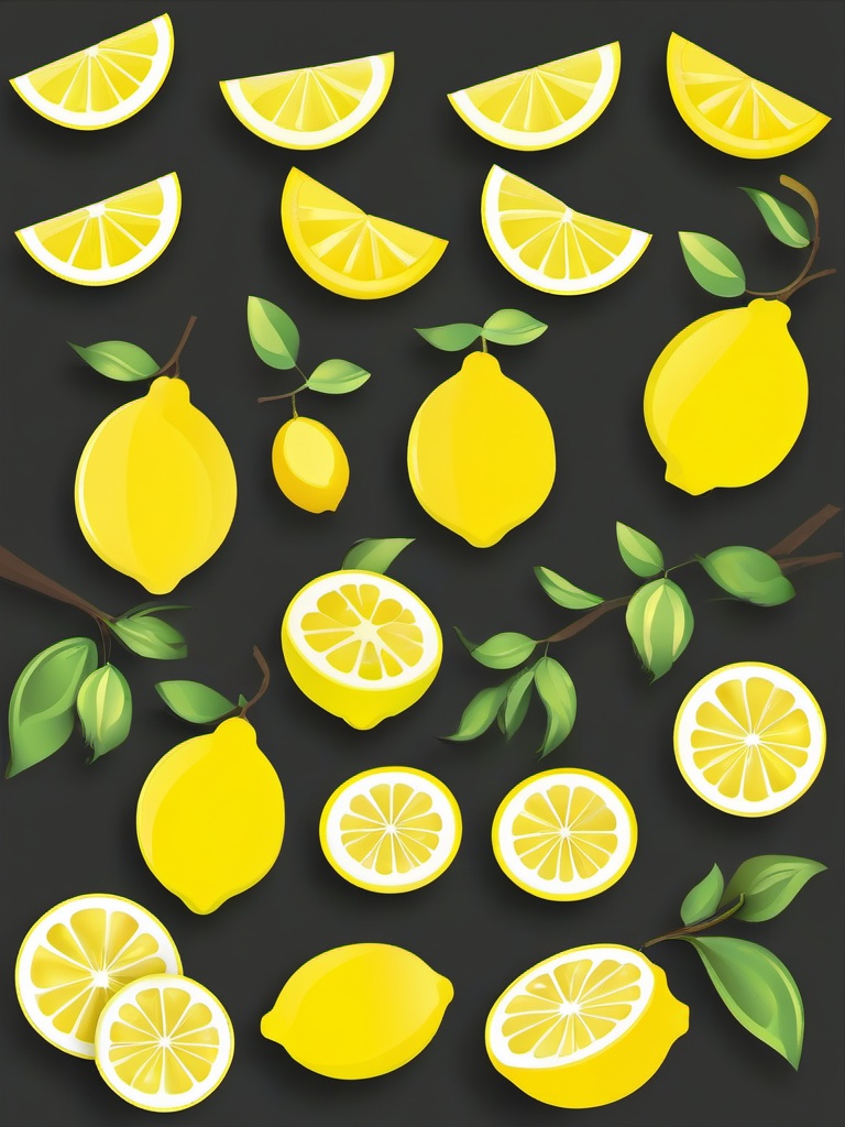 Lemon clipart - lemon-themed party decorations  color,minimalist,vector clipart