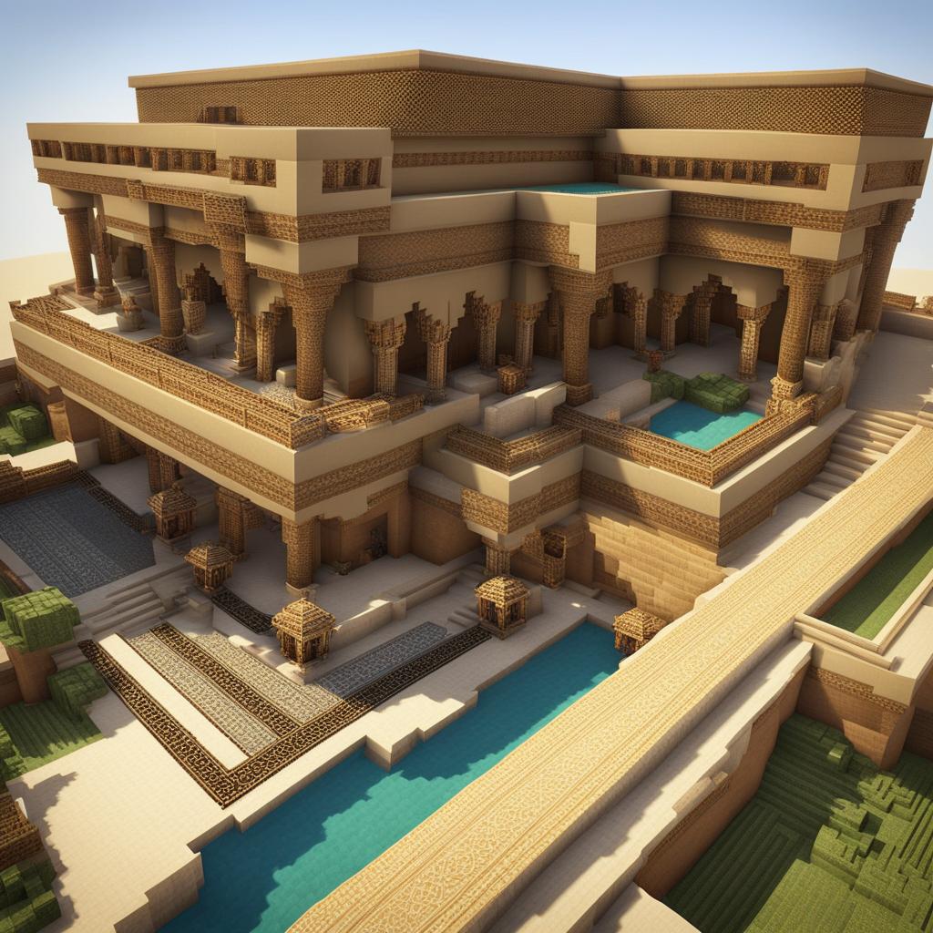 arabian desert palace with intricate tilework - minecraft house design ideas 