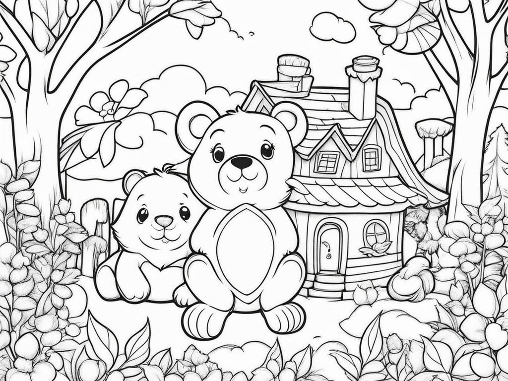 sugar bears cute animals coloring page 