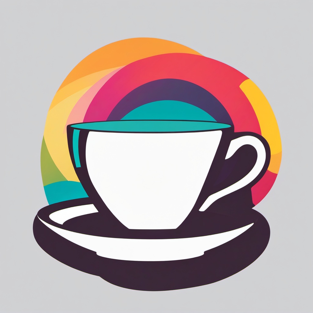 Coffee Cup clipart - coffee cup with a colorful background  color,minimalist,vector clipart