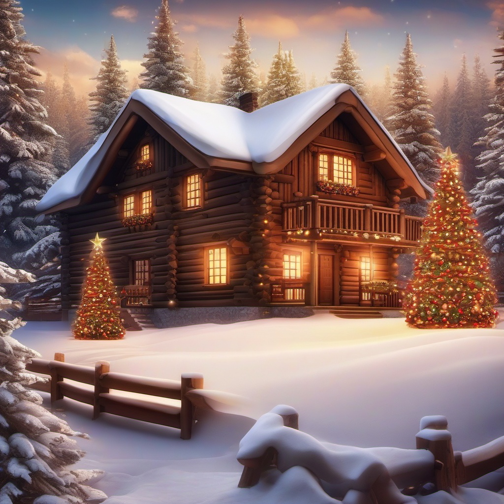 Cozy Cabin Christmas Background iPhone intricate details, patterns, wallpaper photo