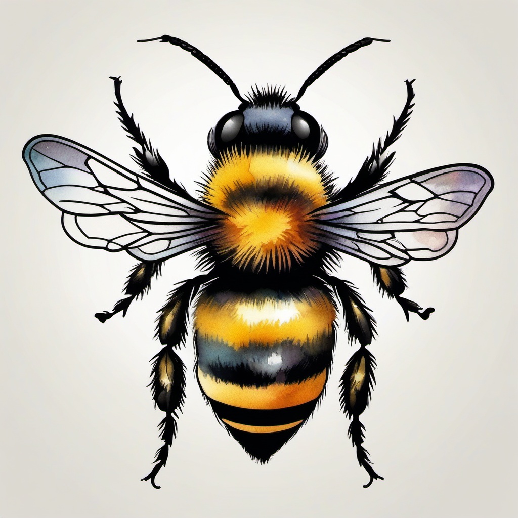 watercolour bee tattoo  vector tattoo design