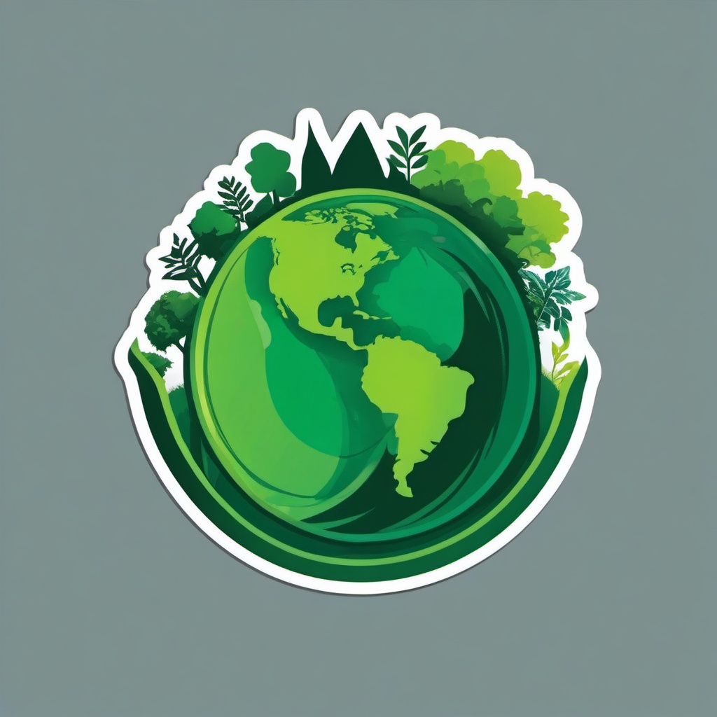 Climate Action sticker- Green Planet Revolution, , color sticker vector art