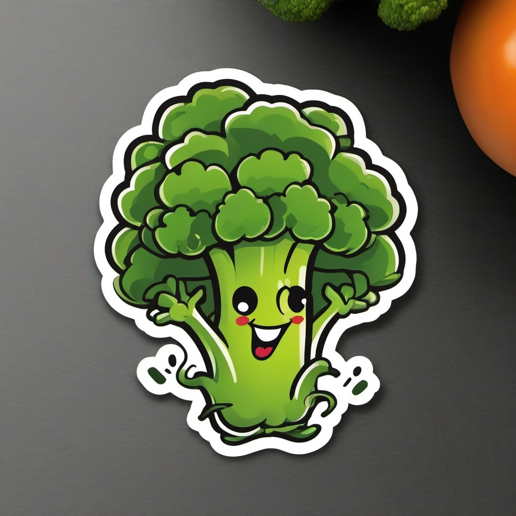 Dancing Broccoli sticker- Veggie Boogie Laughs, , sticker vector art, minimalist design