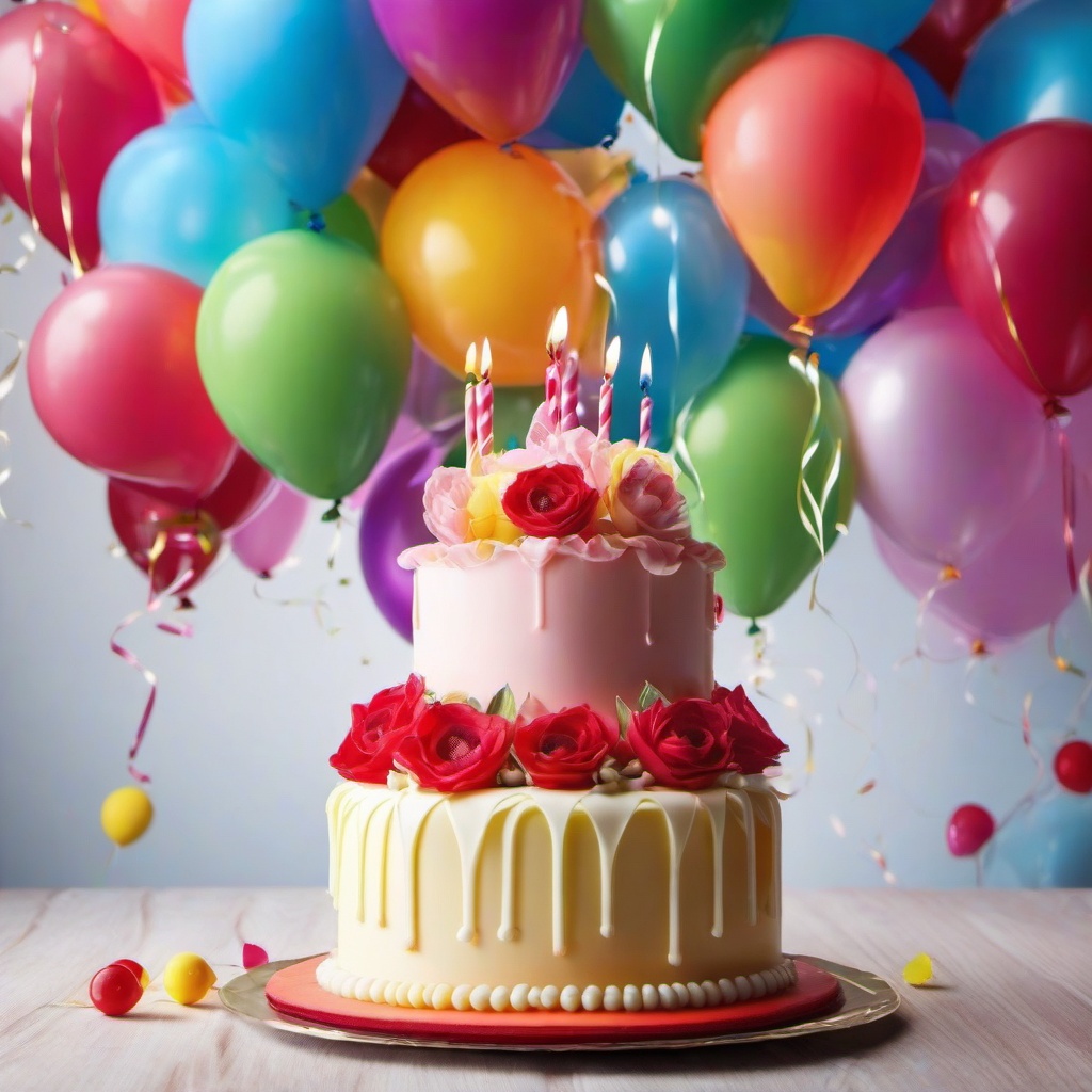 Party Background Wallpaper - balloons and cake background  