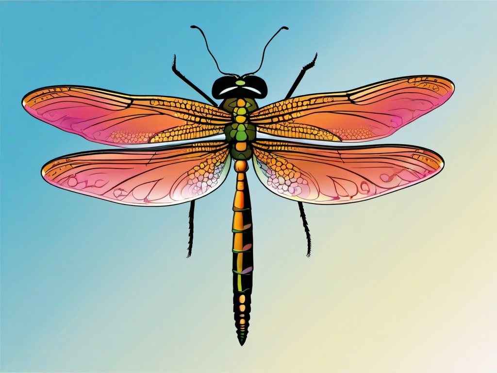 Dragonfly clipart - dragonfly on a flower  clipart