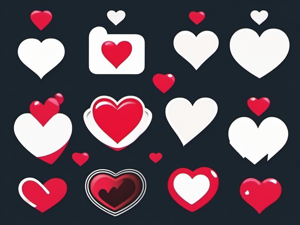 Heartbeat and Heart Emoji Sticker - Pulsating affection, , sticker vector art, minimalist design