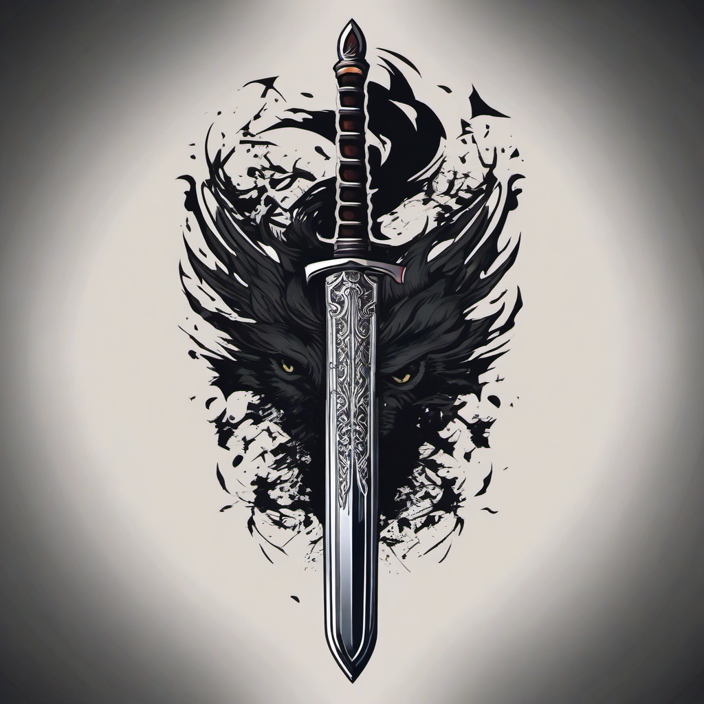 berserk sword tattoo  simple vector color tattoo