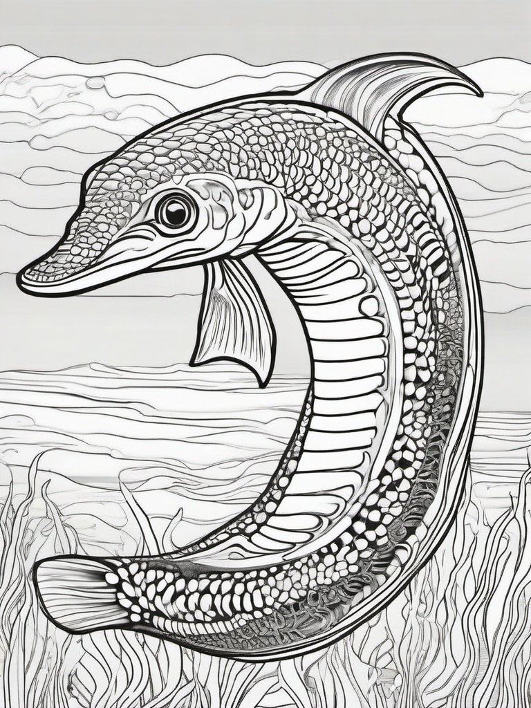 Lamprey Coloring Pages - Jawless Parasitic Ocean Creature  black outline printable sheet, coloring page