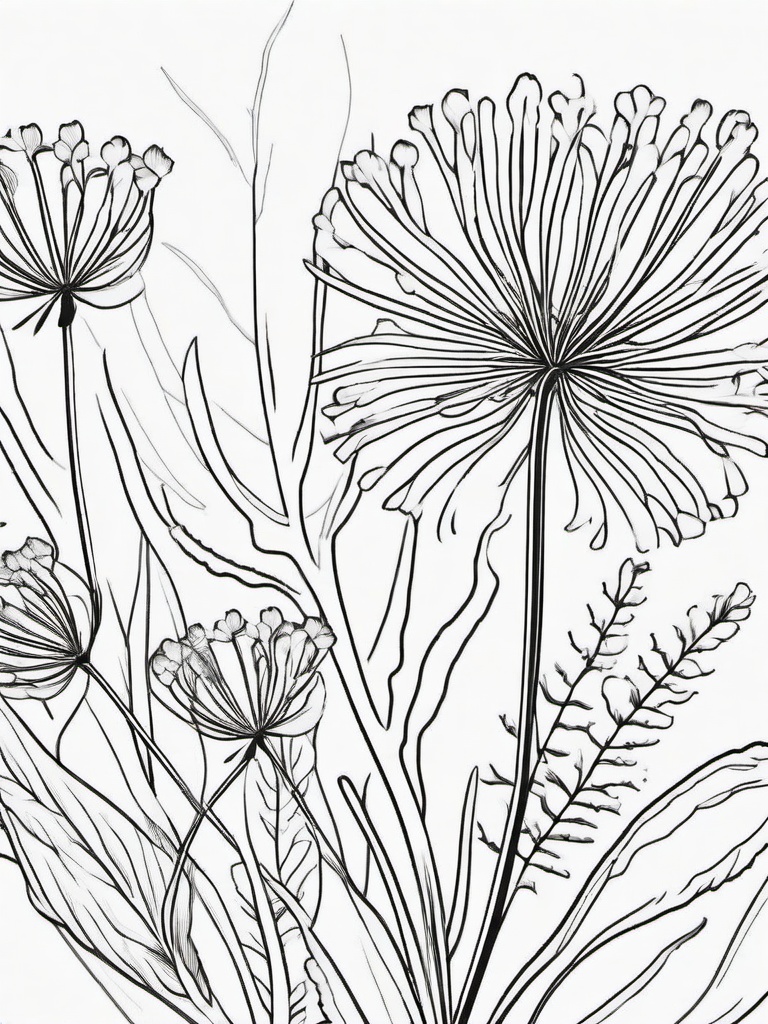 Vegetable Coloring Pages - Dill with fine, feathery leaves  simple coloring pages