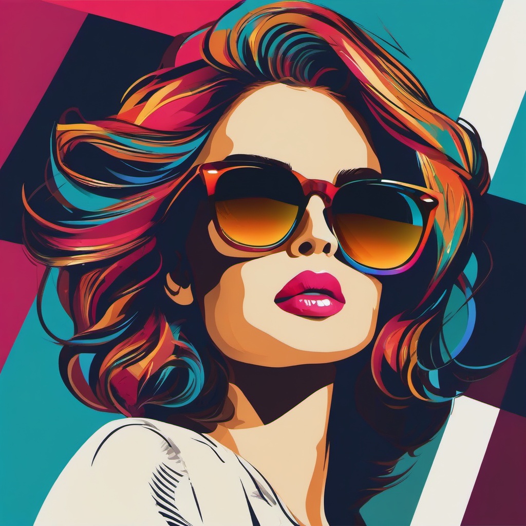 Sunglass clipart - stylish sunglasses with colorful frames  