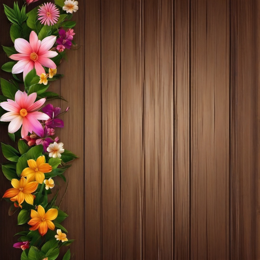 Wood Background Wallpaper - wood background with flowers  